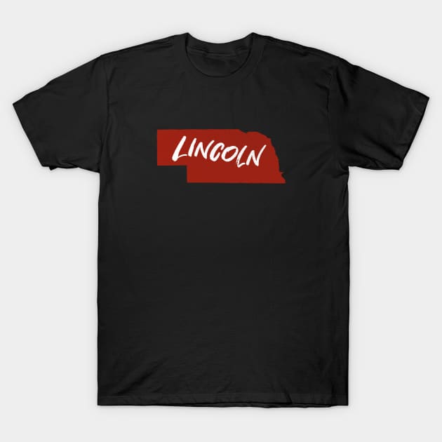 Lincoln Nebraska Typography T-Shirt by Commykaze